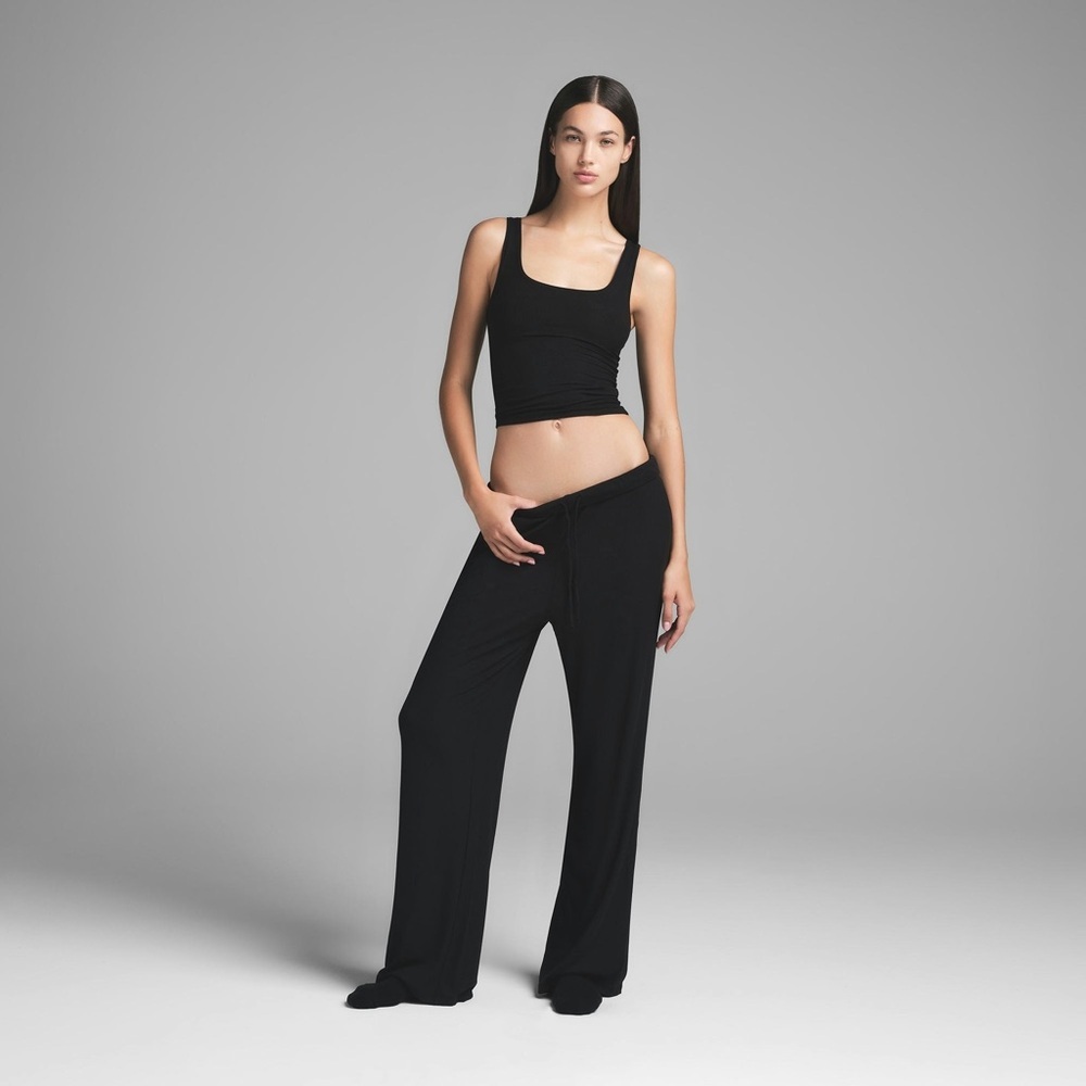 SKIMS Black Wide-Leg SOFT LOUNGE LOOSE Lounge Pants